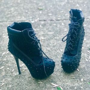 Black Spiked Boots